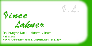 vince lakner business card